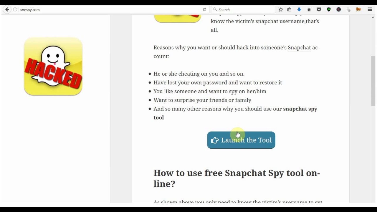 Hack someones snapchat without password
